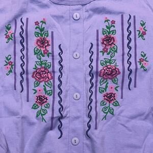 Vintage Adrian Delafield Women’s Small Purple Lilac Heart Sweater Flowers‎